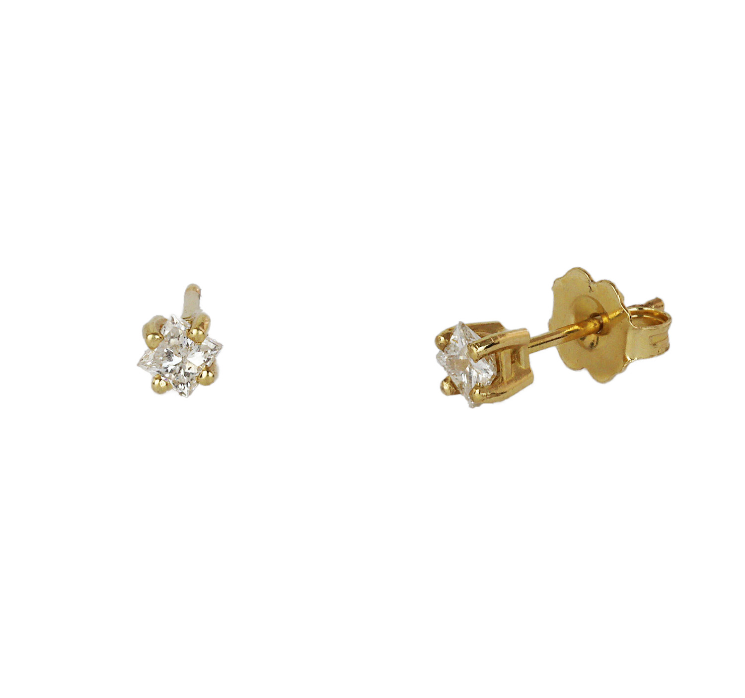 Gallery image of this Women’s 14k Yellow Gold Diamond Stud Earrings