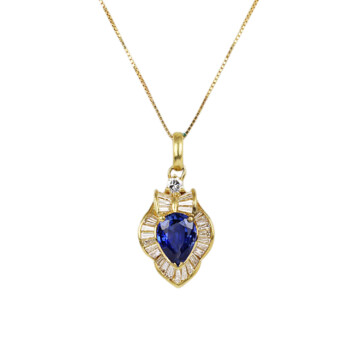 Featured image of this Women’s 14k Yellow Gold Diamond, Tanzanite Necklace