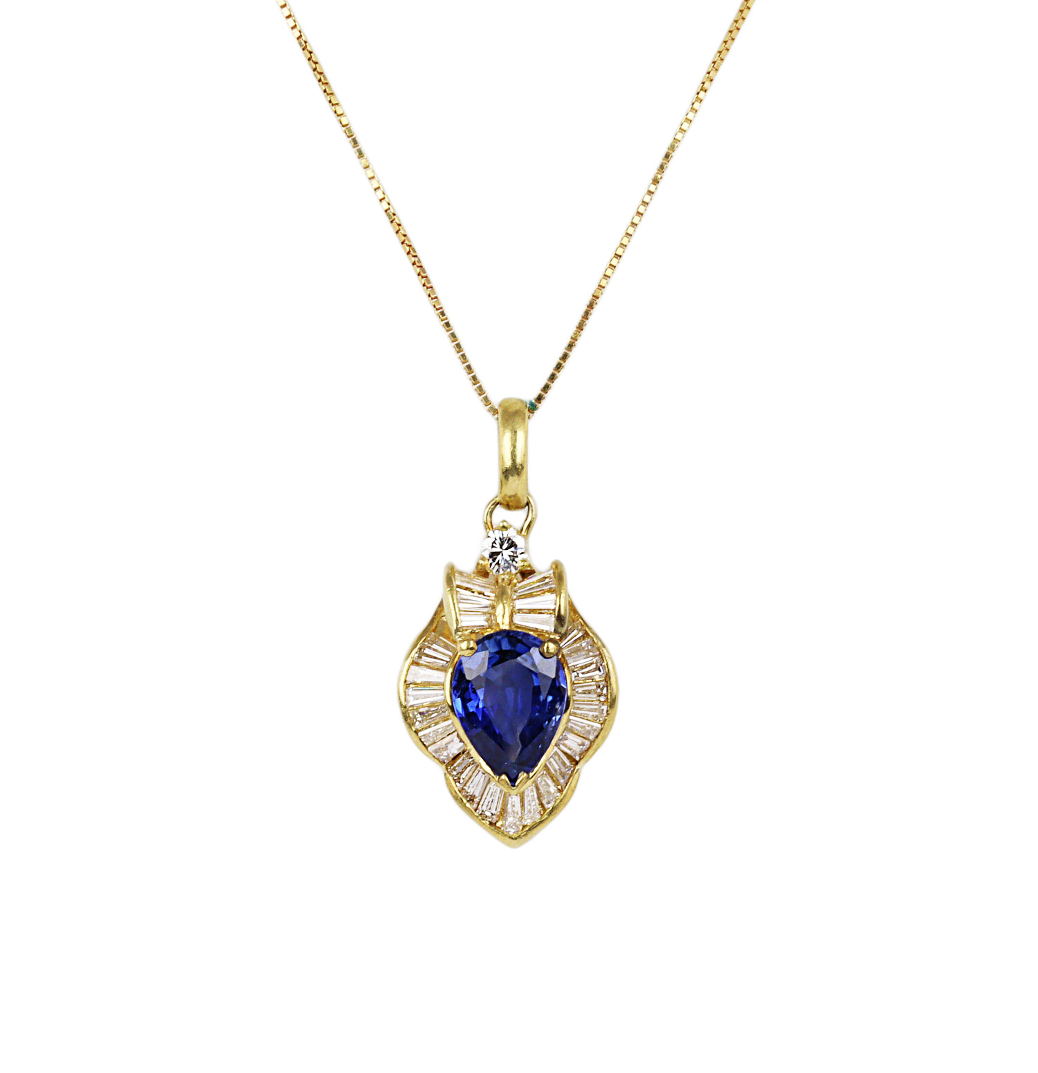Featured image of this Women’s 14k Yellow Gold Diamond, Tanzanite Necklace