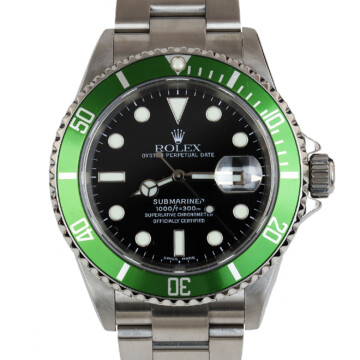 Featured image of this Men’s Stainless Steel Submariner “Kermit” Rolex Wristwatch – 40mm Case