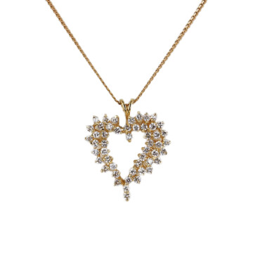 Featured image of this Women’s 14k Yellow Gold Diamond Heart Necklace