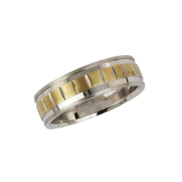 Featured image of this Men’s 14k Yellow &White Gold Band Ring