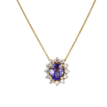 Featured image of this Women’s 14k Yellow Gold Diamond, Tanzanite Necklace