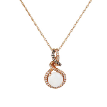 Featured image of this Women’s 14k Yellow Gold Diamond, Opal Necklace
