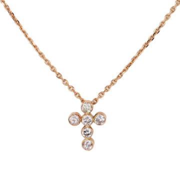 Featured image of this Women’s 14k Rose Gold Diamond Cross Necklace