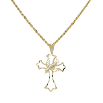 Featured image of this Women’s 14k Yellow Gold Cross Necklace