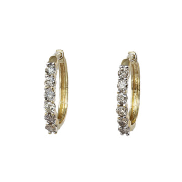 Featured image of this Women’s 14k Yellow Gold Diamond Hoop Earrings
