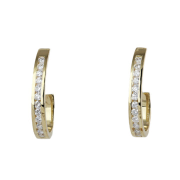 Featured image of this Women’s 14k Yellow Gold Diamond Half Hoop Earrings