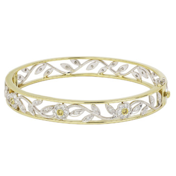 Featured image of this Women’s 18k Yellow & White Gold Diamond Bangle Bracelet