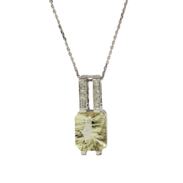 Featured image of this Women’s 14k White Gold Diamond, Prasiolite Necklace