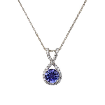 Featured image of this Women’s 14k White Gold Diamond, Tanzanite Necklace
