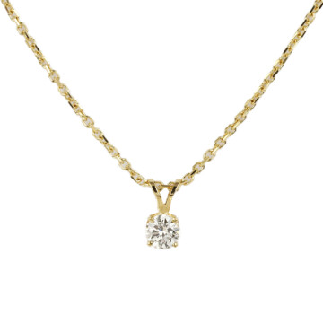 Featured image of this Women’s 14k Yellow Gold Diamond Solitaire Necklace
