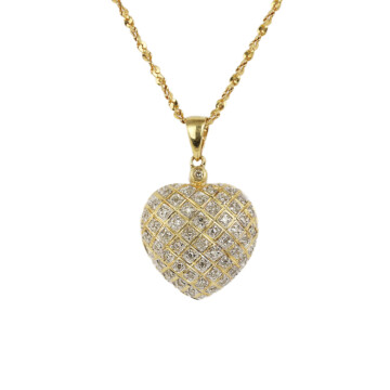 Featured image of this Women’s 14k Yellow Gold Diamond Heart Necklace