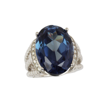 Featured image of this Fischer Women’s 14k White Gold Diamond, Sapphire Ring