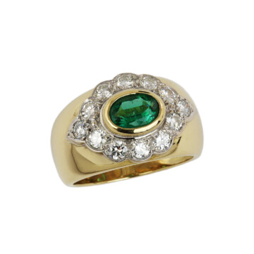 Featured image of this Women’s 14k Yellow Gold Diamond, Emerald Ring