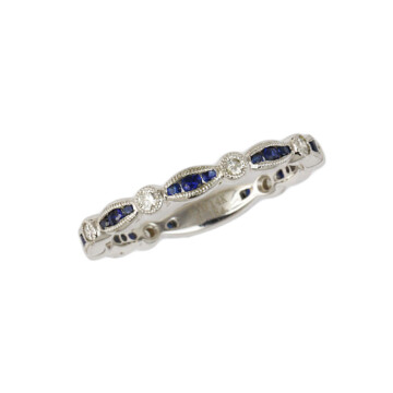 Featured image of this Fischer Women’s 14k White Gold Diamond, Sapphire Ring