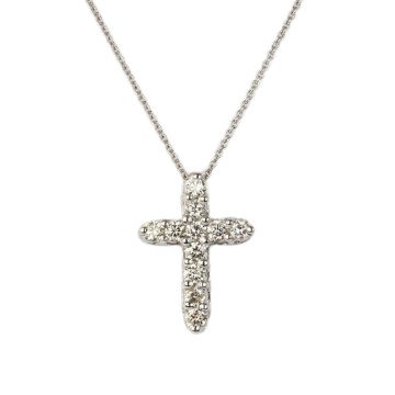 Featured image of this Women’s 14k White Gold Diamond Cross Necklace