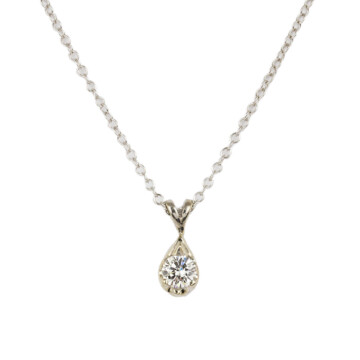 Featured image of this Women’s 14k White Gold Diamond Solitaire Necklace