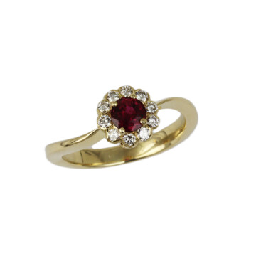 Featured image of this Women’s 18k Yellow Gold Diamond, Ruby Ring