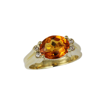 Featured image of this Women’s 14k Yellow Gold Citrine, Diamond Ring
