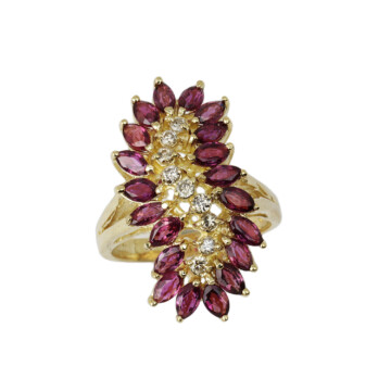 Featured image of this Women’s 14k Yellow Gold Diamond, Ruby Ring