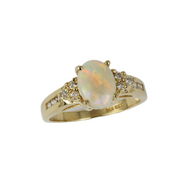 Featured image of this Women’s 14k Yellow Gold Diamond, Opal Ring