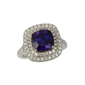 Featured image of this Women’s Platinum Diamond, Sapphire Ring