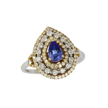 Featured image of this Women’s 14k Yellow & White Gold Diamond, Tanzanite Ring