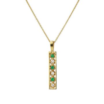 Featured image of this Women’s 14k Yellow Gold Diamond, Emerald Necklace