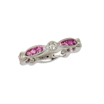 Featured image of this Fischer Women’s 14k White Gold Diamond, Sapphire Ring