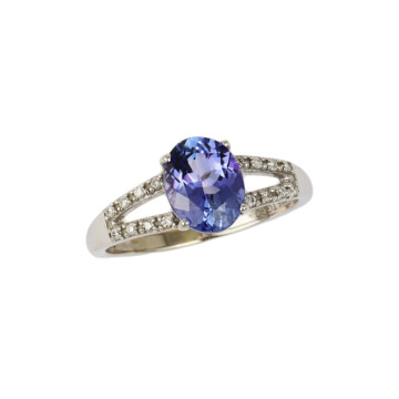Featured image of this Women’s 14k White Gold Diamond, Tanzanite Ring