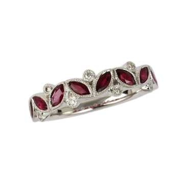 Featured image of this Women’s 14k White Gold Diamond, Ruby Ring