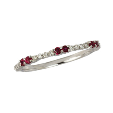 Featured image of this Women’s 14k White Gold Diamond, Ruby Ring