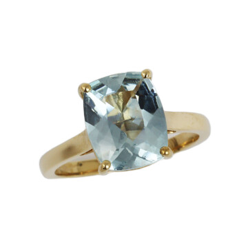 Featured image of this Women’s 14k Yellow Gold Aquamarine, Diamond Ring