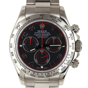 Featured image of this Men’s 18k White Gold Racing Daytona Rolex Wristwatch – 39mm Case