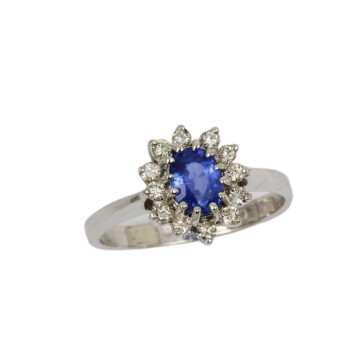 Featured image of this Women’s 14k White Gold Diamond, Sapphire Ring