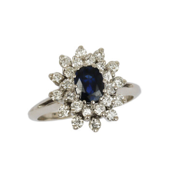 Featured image of this Women’s 14k White Gold Diamond, Sapphire Ring