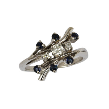 Featured image of this Women’s 14k White Gold Diamond, Sapphire Ring