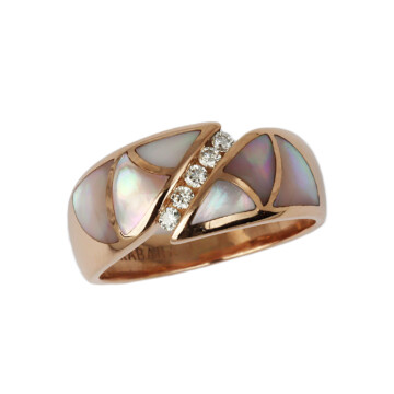Featured image of this Kabana Women’s 14k Yellow Gold Diamond, Mother of Pearl Ring