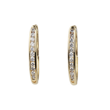 Featured image of this Women’s 14k Yellow Gold Diamond Hoop Earrings