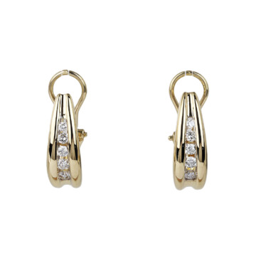 Featured image of this Women’s 10k Yellow Gold Diamond Hoop Earrings