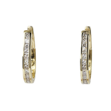 Featured image of this Women’s 14k Yellow Gold Diamond Hoop Earrings