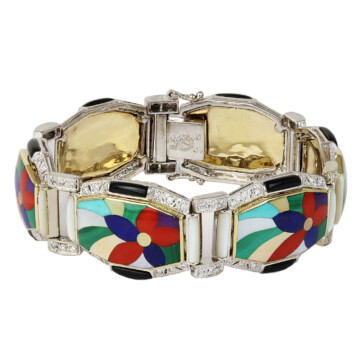 Featured image of this Women’s 14k White Gold Diamond, Mother of Pearl Bracelet
