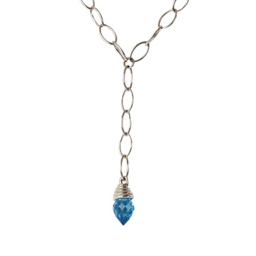 Featured image of this Women’s 18k White Gold, Blue Topaz Necklace