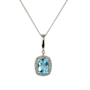 Featured image of this Women’s 14k White Gold Diamond, Topaz Necklace