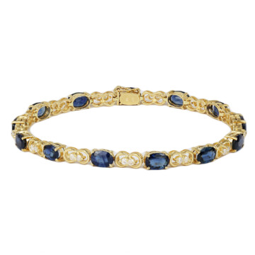 Featured image of this Women’s 14k Yellow Gold Diamond, Sapphire Link Bracelet