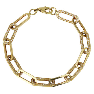 Featured image of this Women’s 14k Yellow Gold Diamond Link Bracelet
