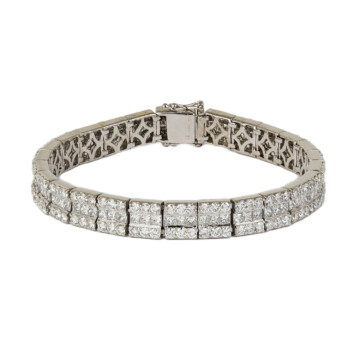 Featured image of this Women’s 18k White Gold Diamond Link Bracelet