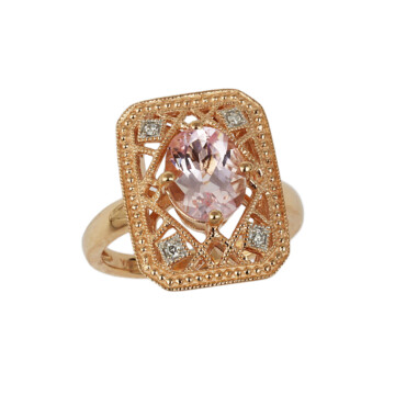 Featured image of this Women’s 14k Rose Gold Diamond, Morganite Ring
