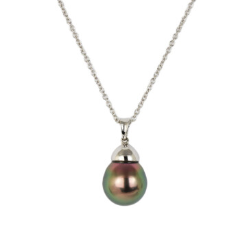 Featured image of this Women’s 14k White Gold, Tahitian Pearl Necklace